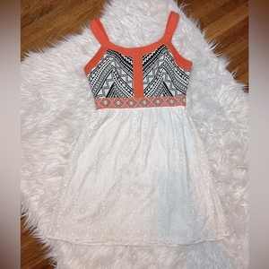 Flying Tomato Lace and Aztec Print Empire Waist Mini Boho Sun Dress Dress Size S